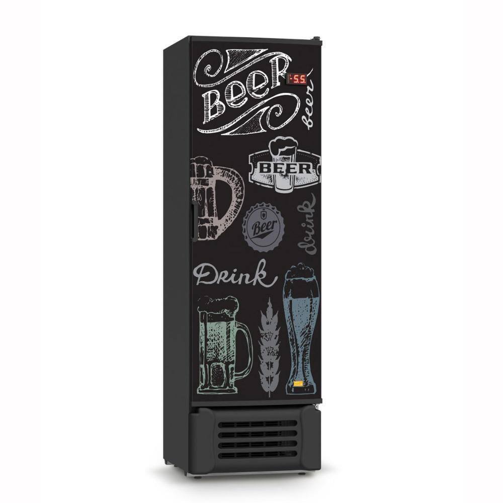 Geladeira/refrigerador 400 Litros 1 Porta Preto Porta de Chapa - Refrimate - 110v - Vcc400s