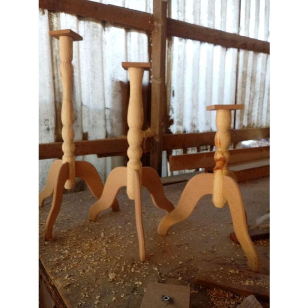 Pé G Torneado Bigode Multiuso Madeira Envio Rápido