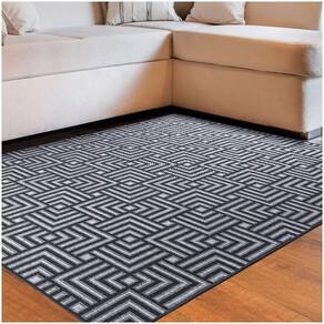 Tapete Sala Quarto Funcional Tabuleiro 1,00 X 1,50 Titulos Chumbo-56