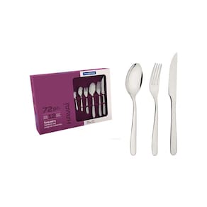 Faqueiro Tramontina Havaí Aço Inox Facas Churrasco Acabamento Brilho com Detalhes 72 Peças Tramontina