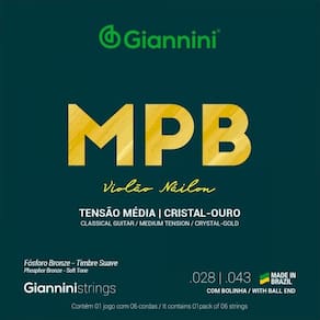 Kit 2 Encordoamento Violão Nylon Giannini Genwg Bolinha Série