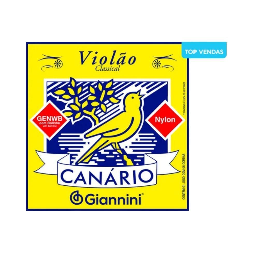 Kit 3 Encordoamento Violão Nylon Giannini Genwb  Médio Bolinha