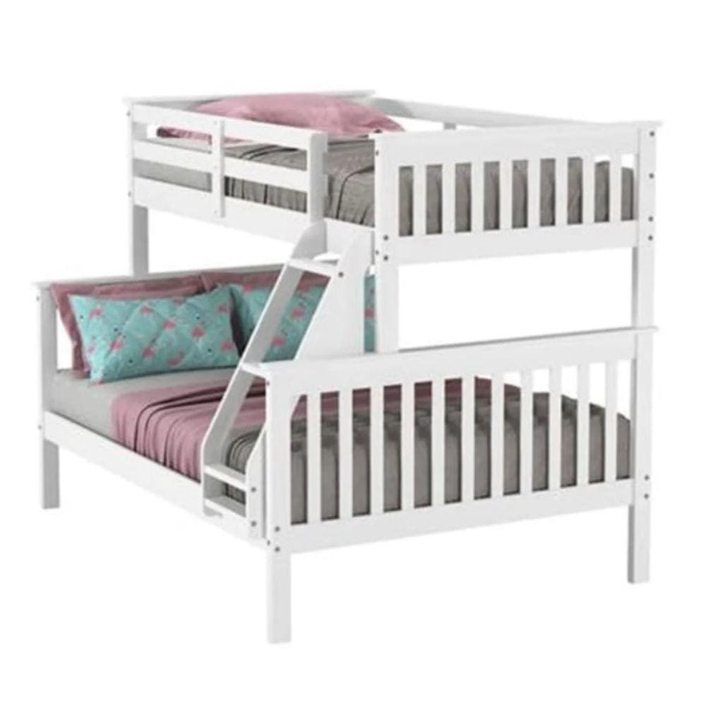 Beliche Casal e Cama Solteiro JT - Madeira Maciça - Branco