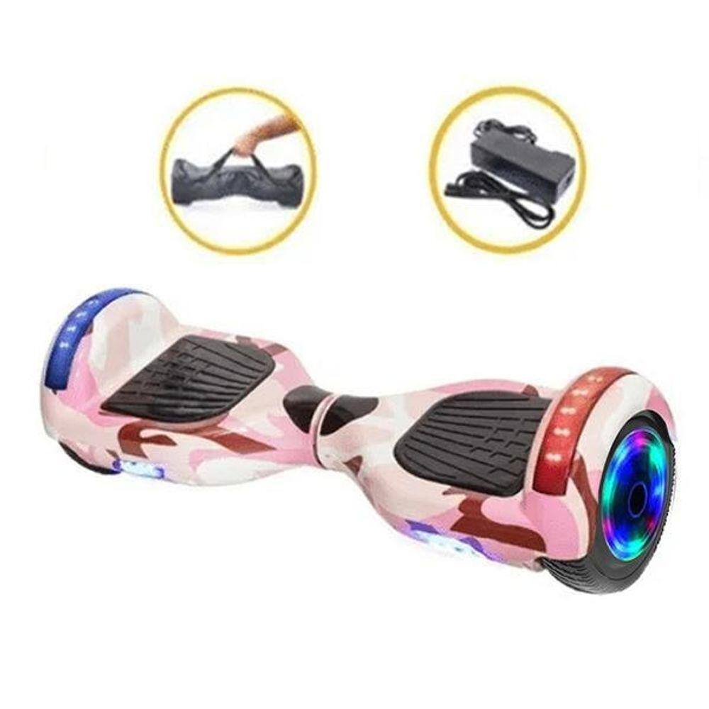 Hoverboard skate eletrico 6 5 bateria samsung br boards rosa