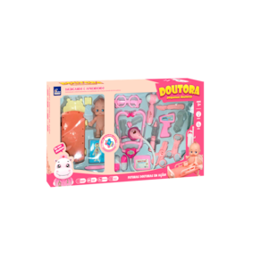 Kit Doutora Infantil Com Luz E Som Rosa Fenix