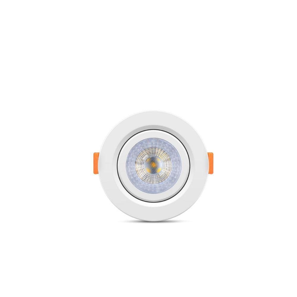 Kit 5 Spot Led Elgin Luminária Mr16 5W 3000K Direcionável Redondo