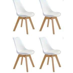 Kit Com 4 Cadeiras Charles Eames Leda - Branca