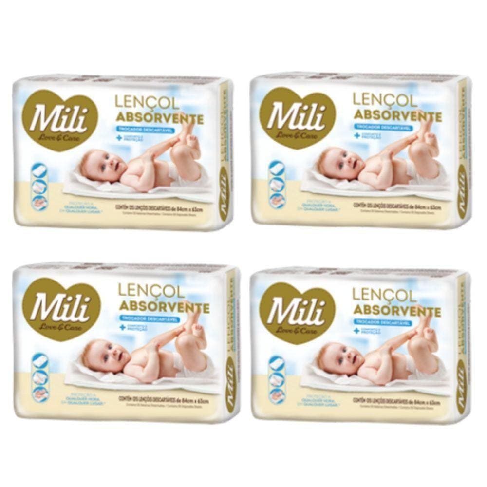 Trocador Descartável Mili Love & Care 4 Pacotes C/5 Unidades