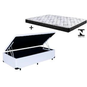 Cama Baú Solteiro Branco + Colchão Espuma D23 88x188x8