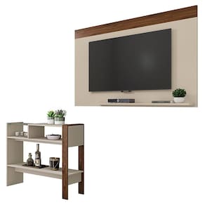 Conjunto Sala de Estar Painel Para TV Aparador Malha Caemmun
