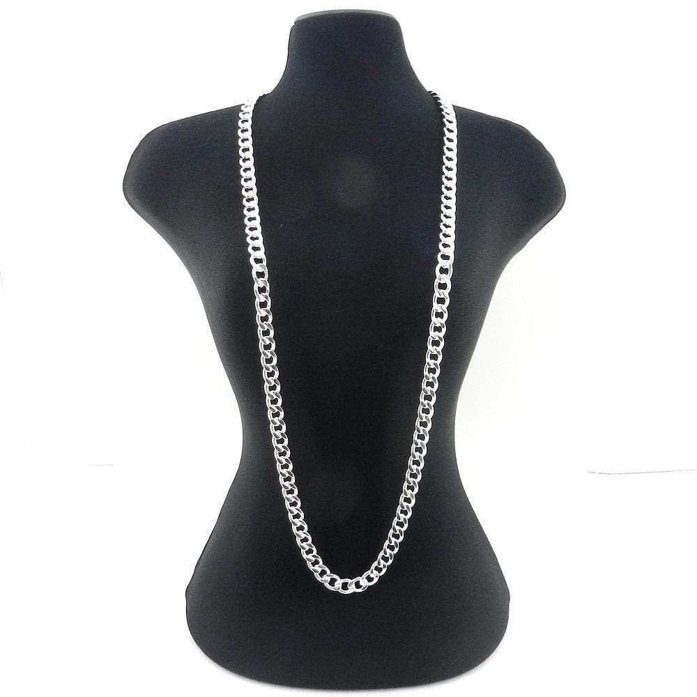 Corrente Masculina 70Cm 7Mm Largura Folheada Prata Cr356