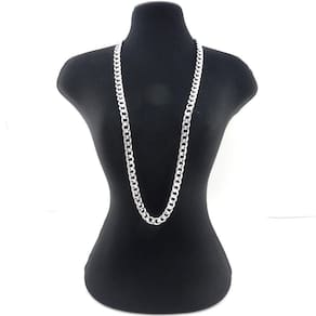 Corrente Masculina 60Cm 7Mm Largura Folheada Prata Cr355