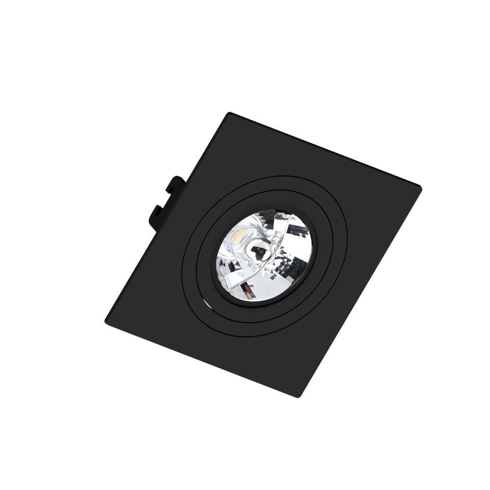 Spot de Embutir Quadrado 360º Face Plana AR70 GU10 Preto