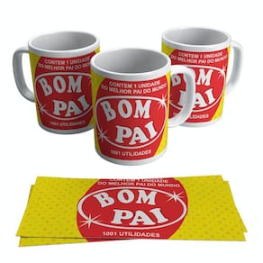 Caneca Dia Dos Pais Bom Pai 1001 Utilidades Bombril 325ml