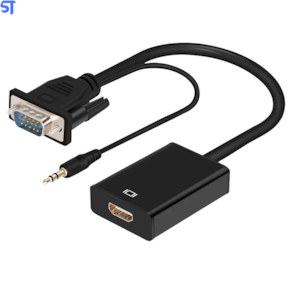 Cabo Conversor Vga para Hdmi Com Áudio e Vídeo 1080p Banhado a Ouro