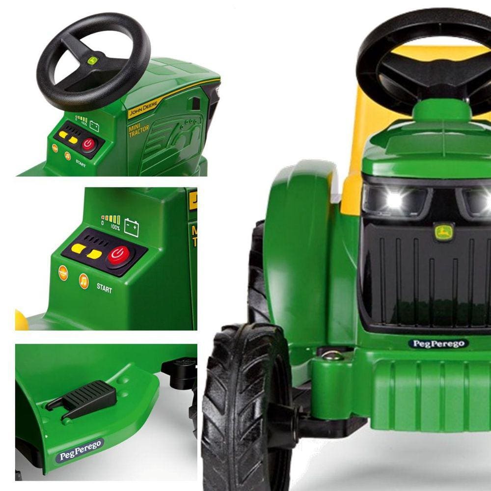 Trator de Pedal Infantil Peg Perego John Deere Ground Loader - Maçã Verde  Baby