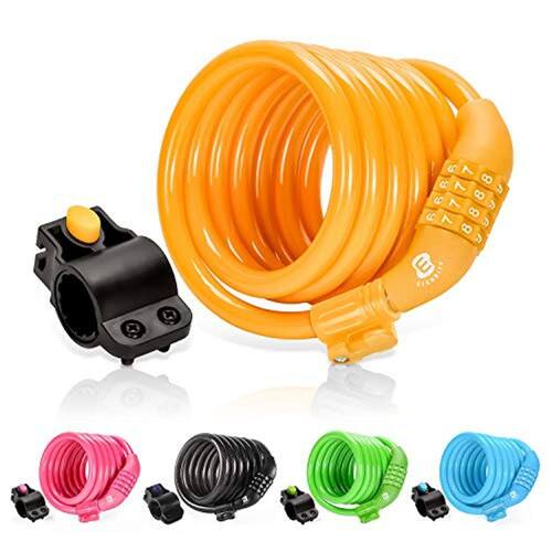 ETRONIC Security Bike Lock Self Coiling Resettable Combinação Lock Bike Cable Lock Lock, 6Feet