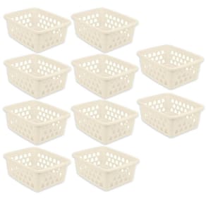 Kit 10 Cestos Multiuso Médio Palha 20X6,5X15Cm Pp 1030 Uninjet