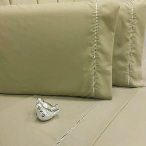Jogo De Lençol Cama Casal Queen 400 Fios Ponto Palito 4 Peças Casa Dona