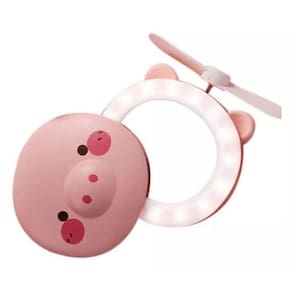 Espelho Led Para Maquiagem Com Ventilador Porquinho 3 Em 1