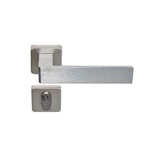 Fechadura Externa Imab Tess Roseta Quadrada Escovada 40Mm
