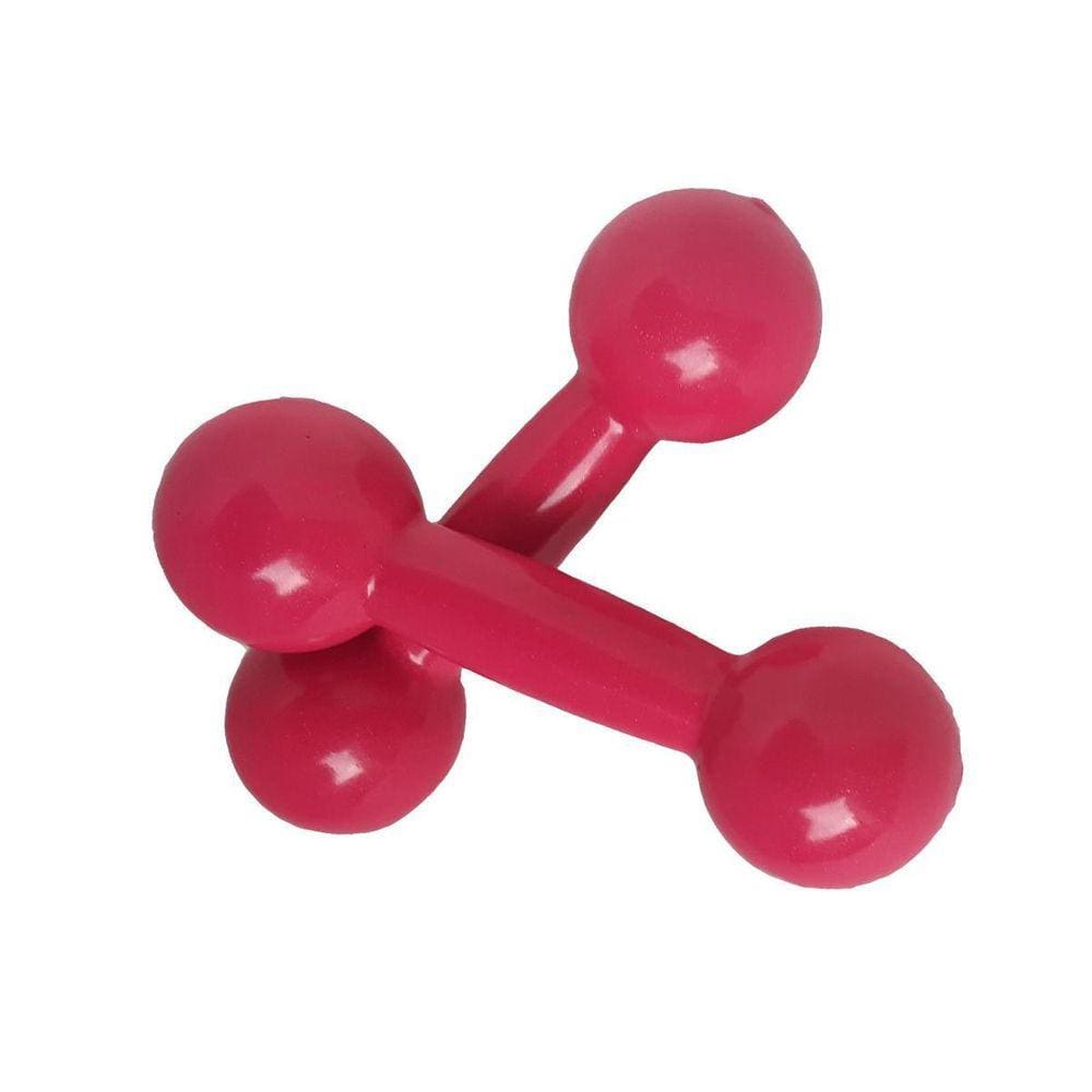 Halteres Emborrachado Peso 2Kg Rosa.