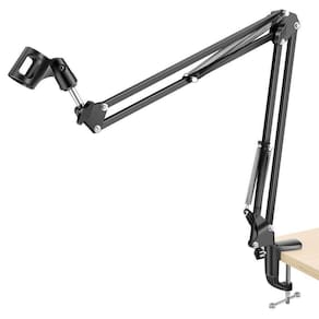 Suporte Para Microfone De Mesa Pedestal Braço Articulado