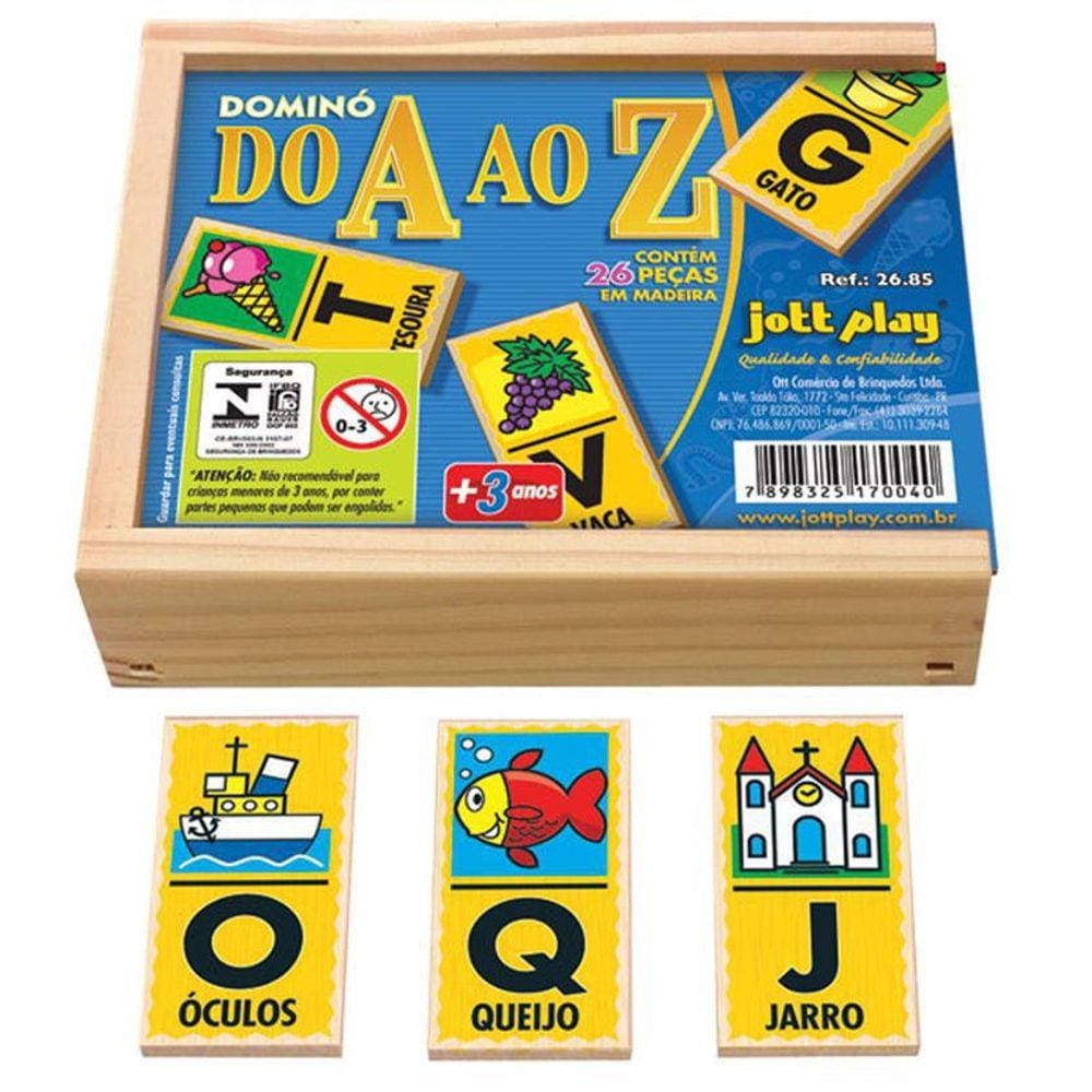 Dominó Do A Ao Z Brinquedo Educativo Pedagógico
