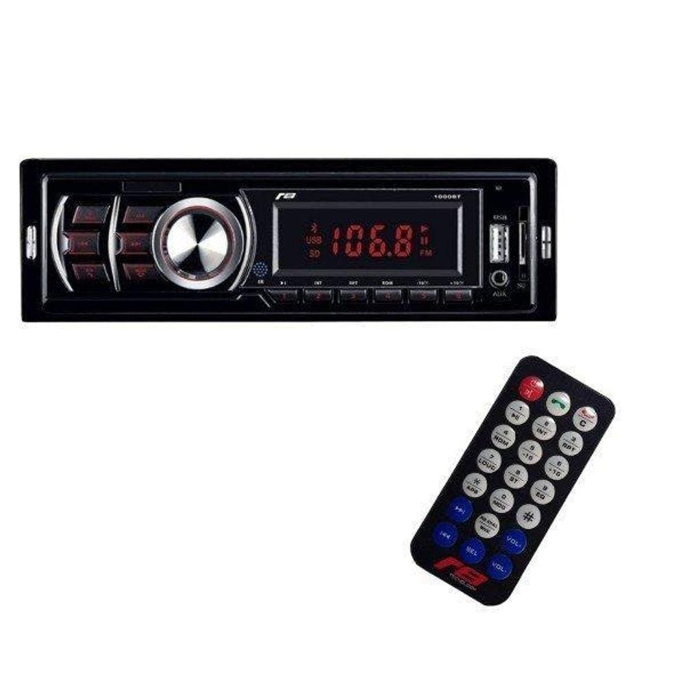 Auto Radio Automotivo Mp3 R8 Usb Sd Aux Bluetooth Fm 1000Bt