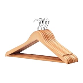Kit 6 Cabides Roupas Madeira Kala