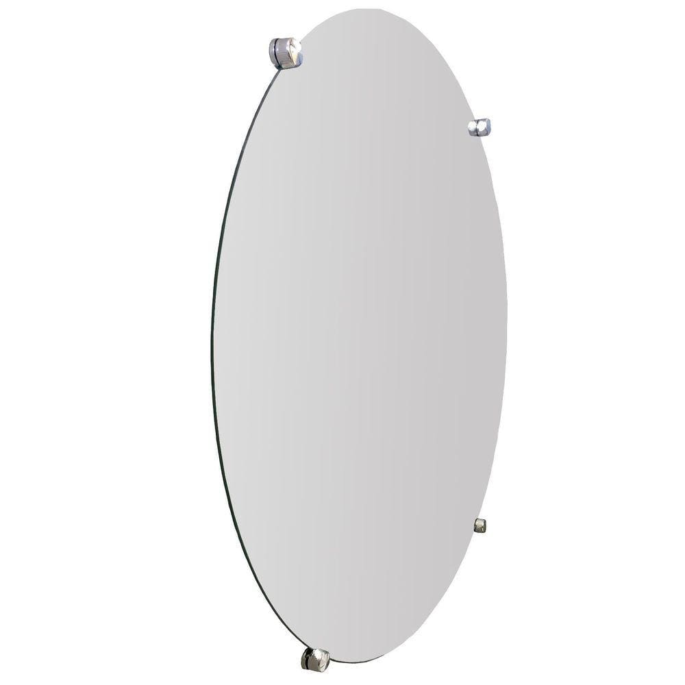 Espelho Banheiro Casa 3Mm Com Botão Francês Redondo 80Cm