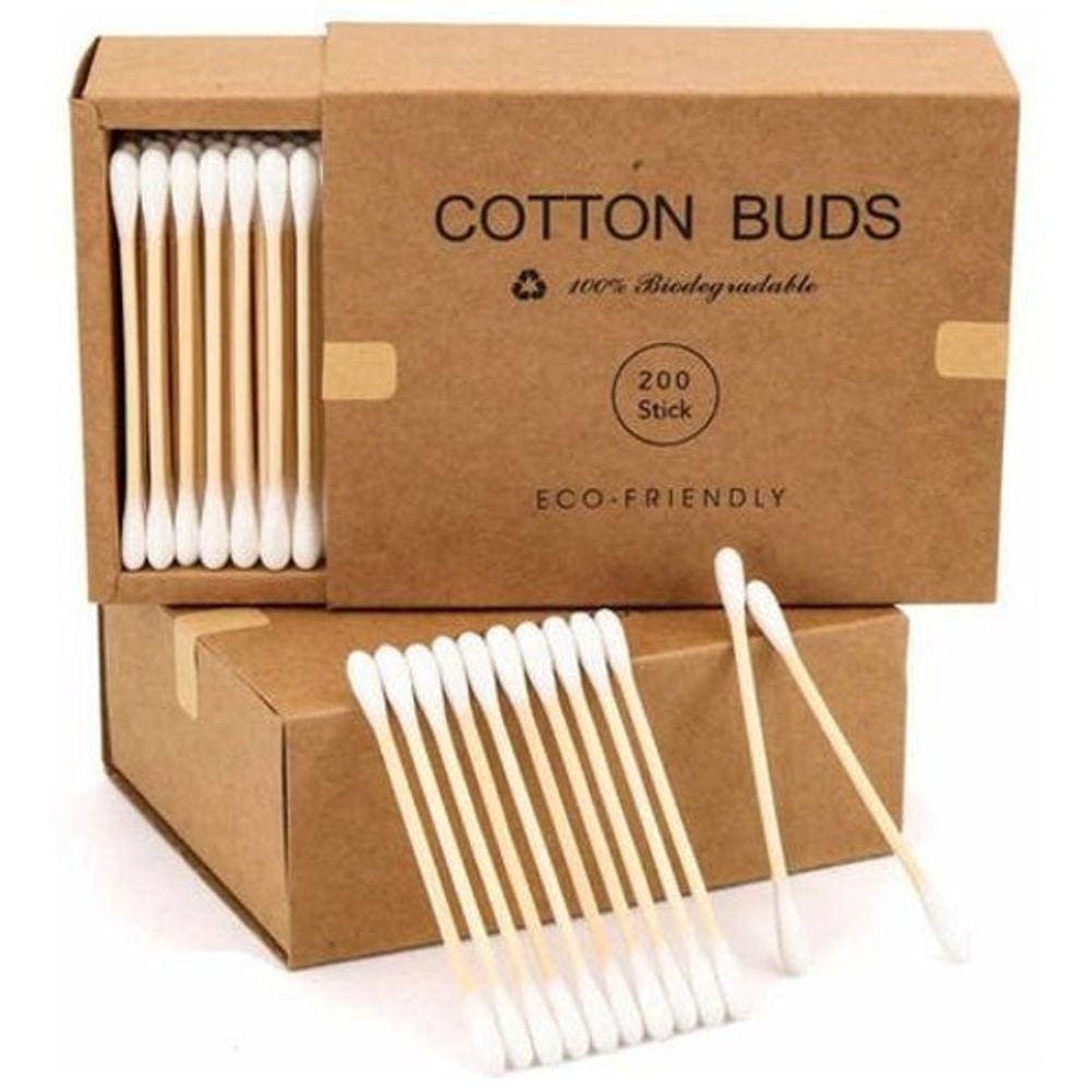 Kit 1000 Cotonete Madeira Algodão Sustentável Ecológico