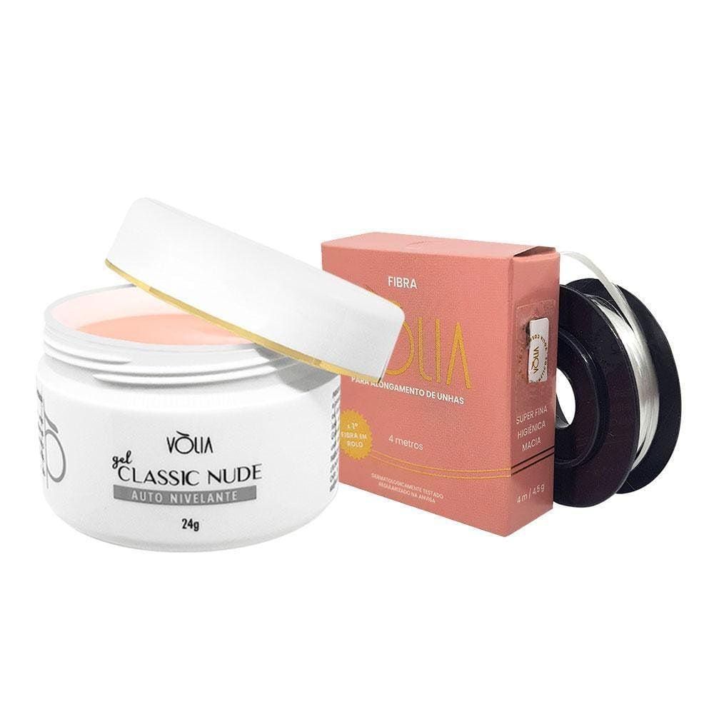 Gel Volia Classic Nude E Fibra De Vidro Rolo Kit Volia