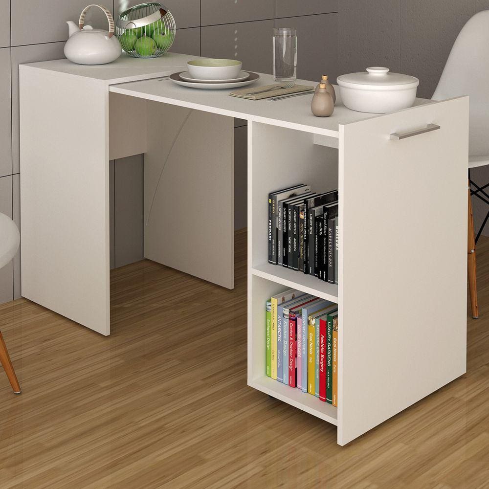Armário Para Escritório Retrátil 1 Prateleira Branco Me4170 - Tecno Mobili