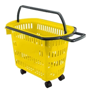 Cesto de Compras D300 Dellaplast 30l Com Rodas Amarelo