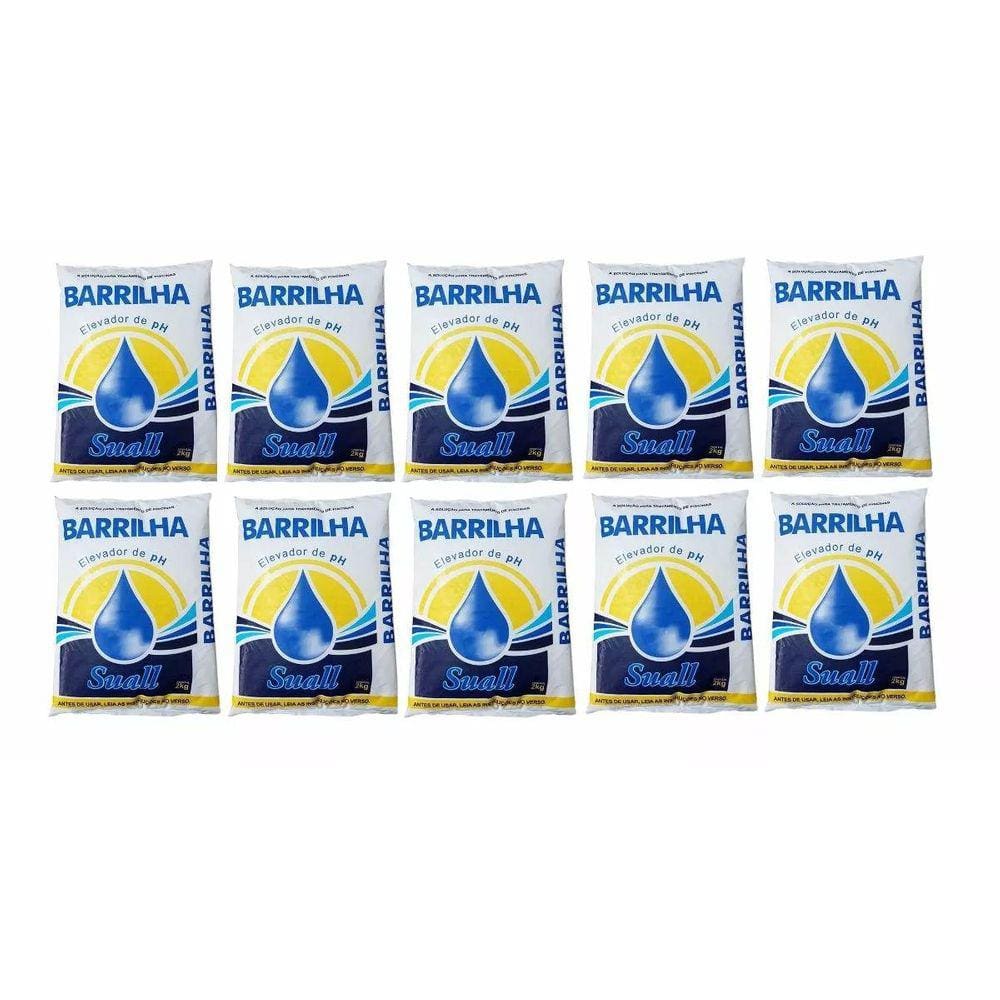 Kit 10 Barrilha Leve Elevador Ph Suall - Para Piscinas