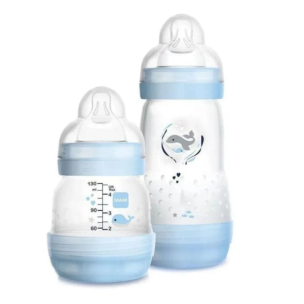 Mamadeira Easy Start 130Ml E 260Ml Azul (0M+) - Mam