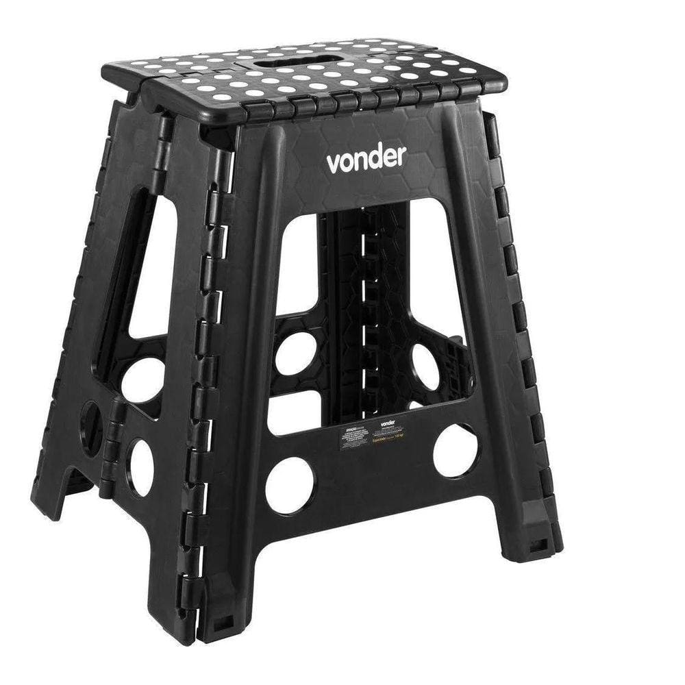 Banqueta Plast Dobravel 450Mm Preta Vonder