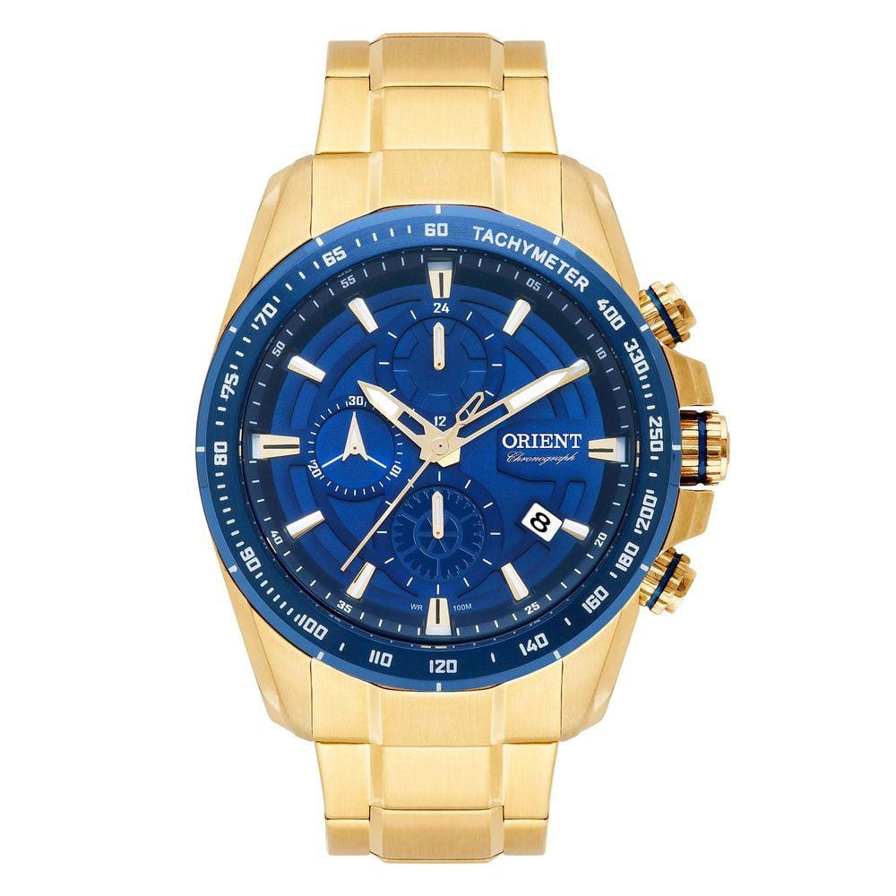 Relógio Masculino Orient Mgssc024 D1Kx Azul Dourado Crono