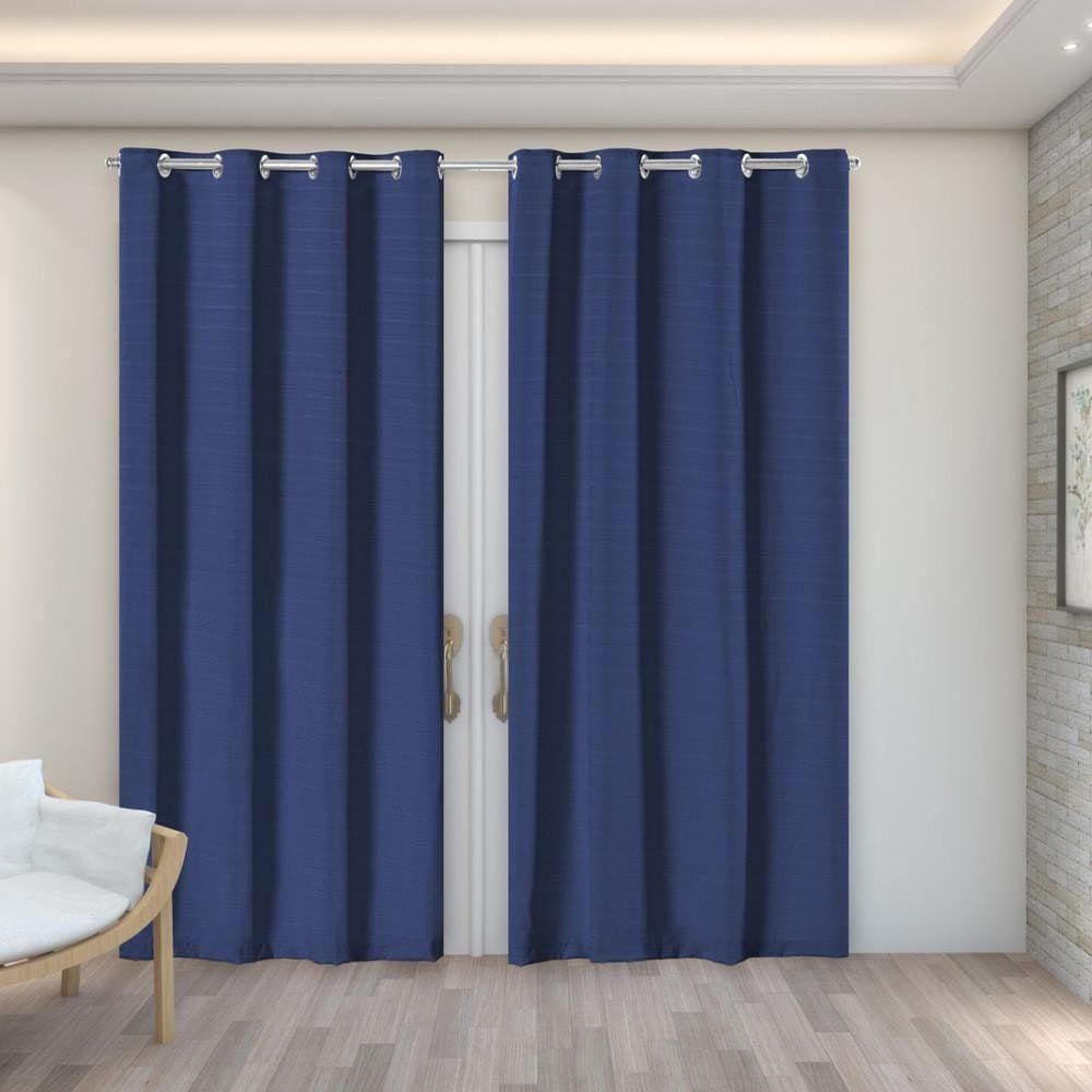 Cortina Rústica Lisa 2,80 M X 2,30 M - Azul Marinho