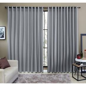 Cortina Tecido Rustico 6,00X2,50M Semi Blackout Cinza