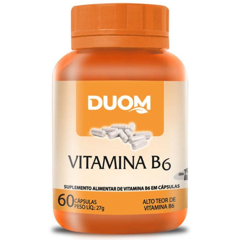 Vitamina B6 Alto Teor Piridoxina Apenas 1 Ao Dia 60Caps Duom