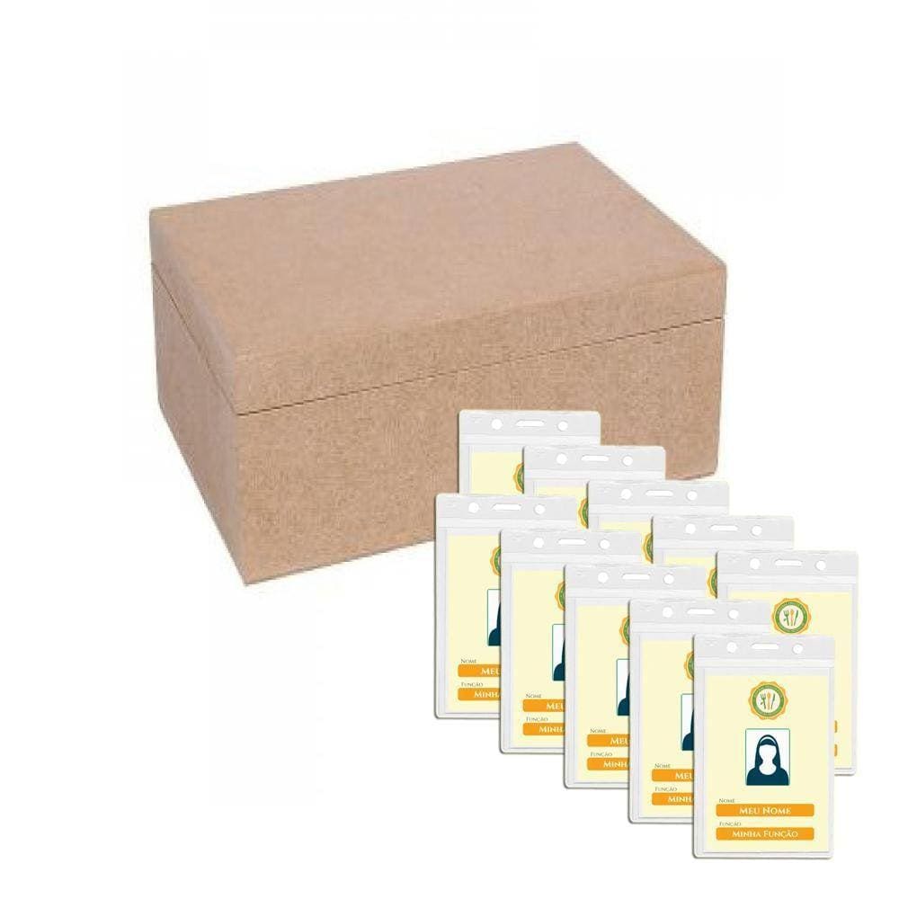 Crachá Identificador Pvc Sem Presilha 100X70Mm Kit 100