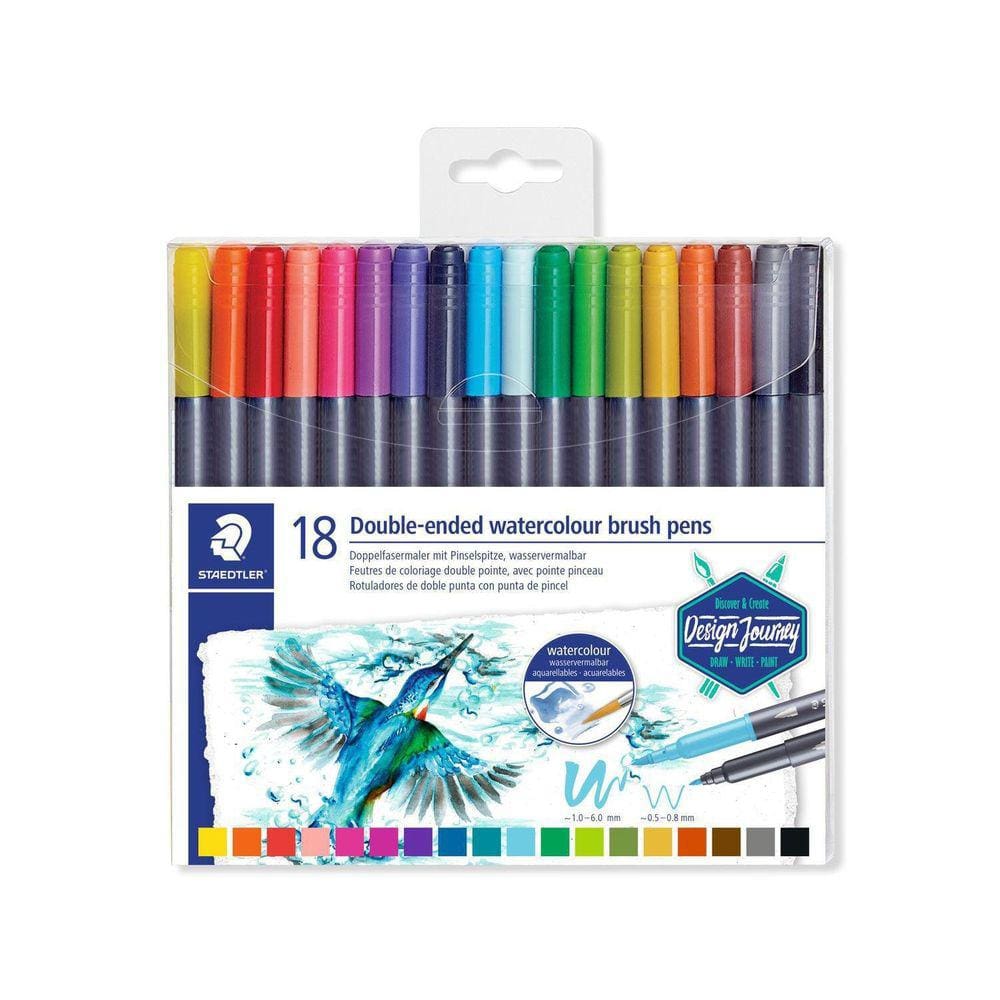 Caneta Brush 18 Cores Ponta Dupla Staedtler