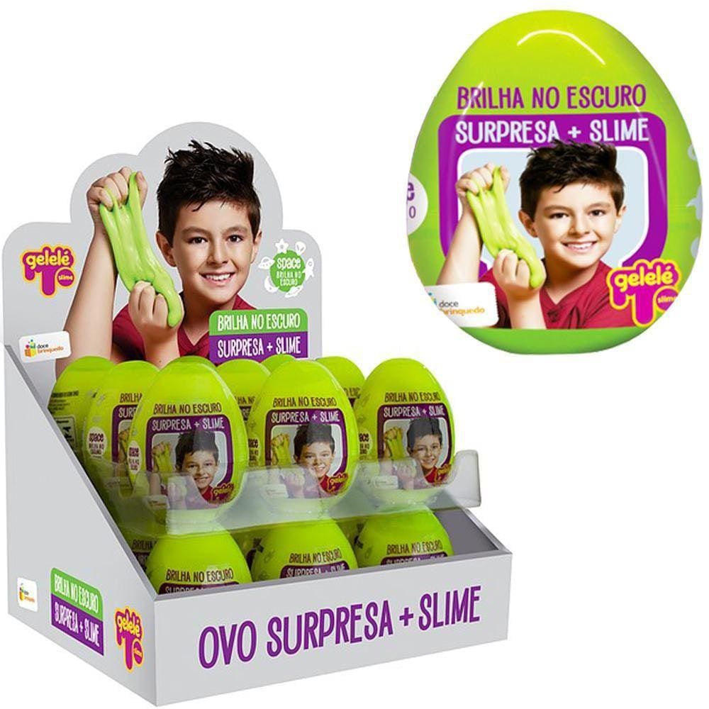 Geleinha Slime Gelele Ovo Surpresa Space Brilha Escuro 98G