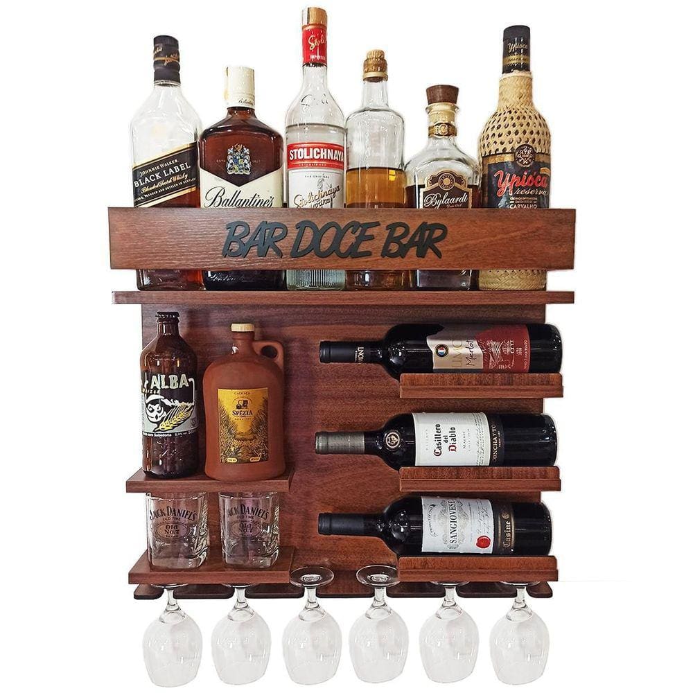Barzinho Adega Parede - Bar Doce Bar - 54 X 51 Imbuia