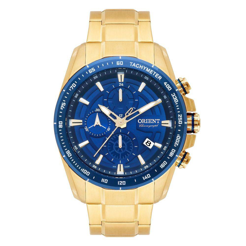 Relógio Masculino Orient Mgssc024 D1Kx Azul Dourado Crono