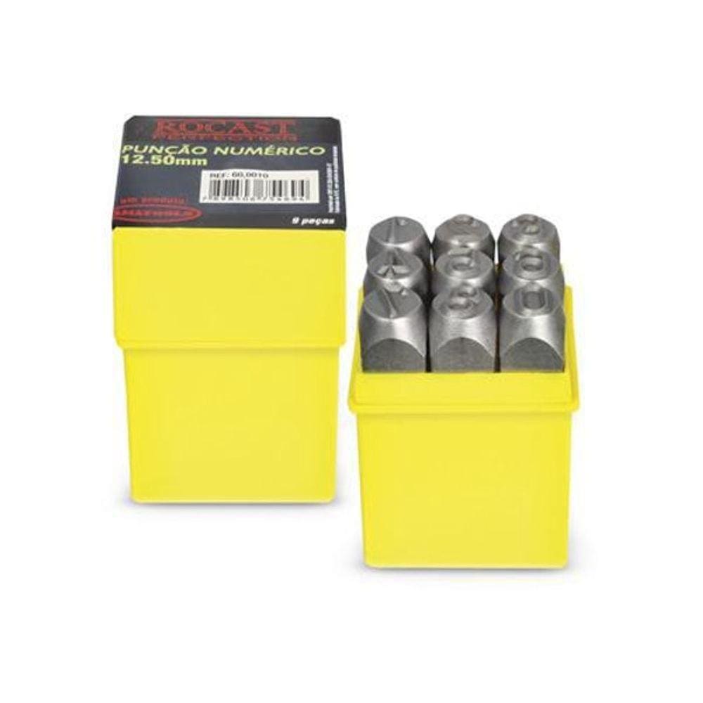 Punção Numérico 200 Mm 9 Peças Rocast