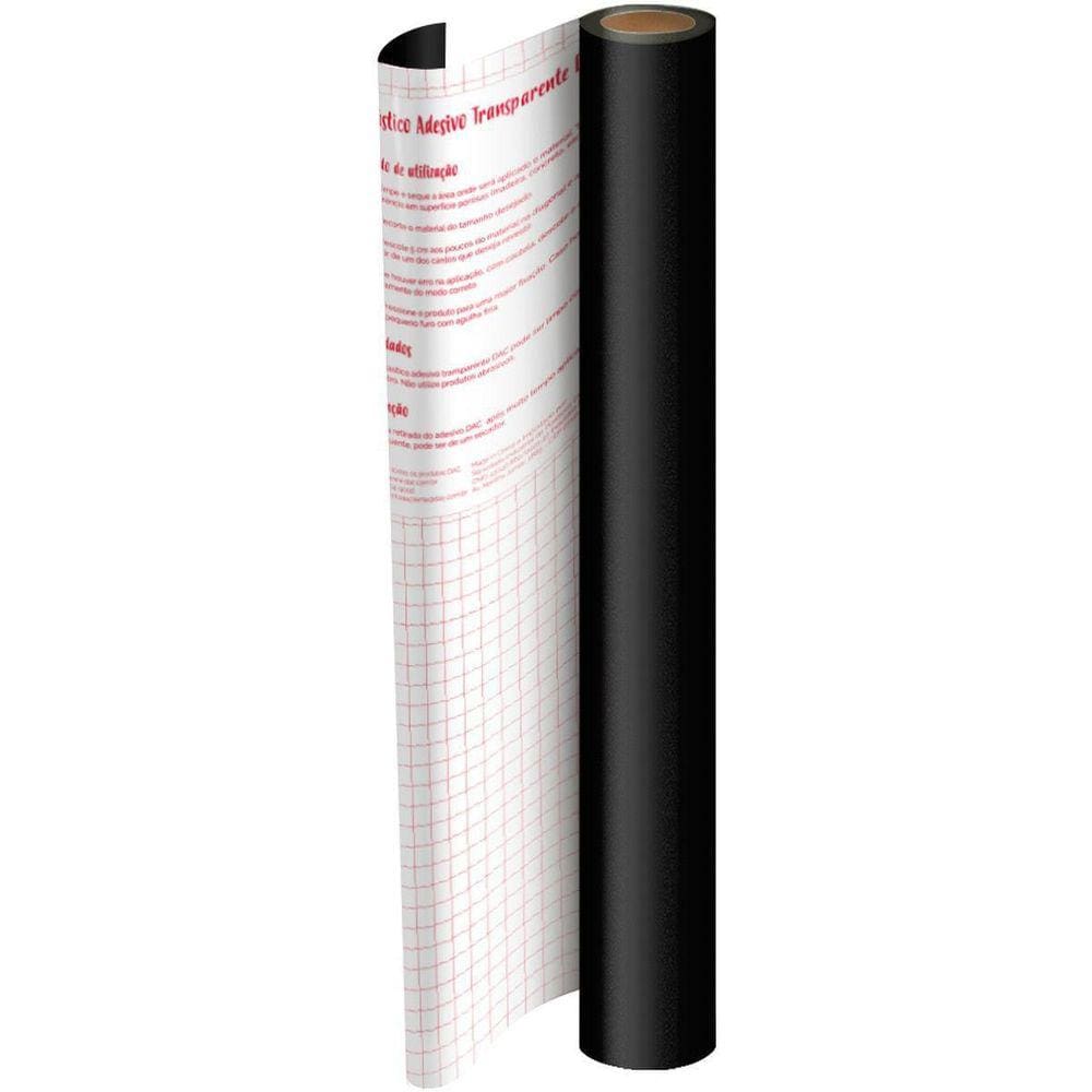Plastico Adesivo 45Cmx10M Pvc Preto 0,08