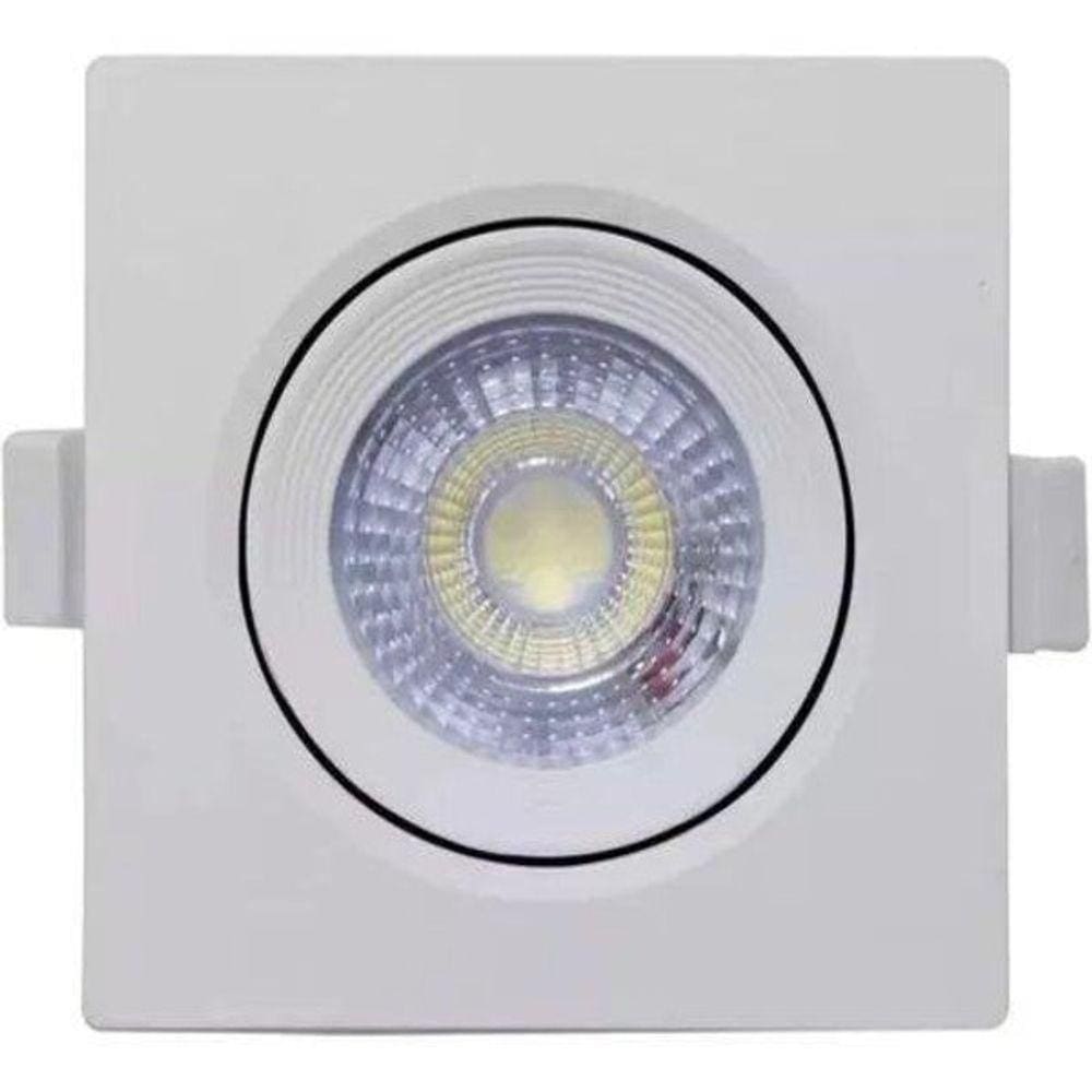 Kit 10 Spot Embutir Easy Led Quadrado Branco 7W 6500K